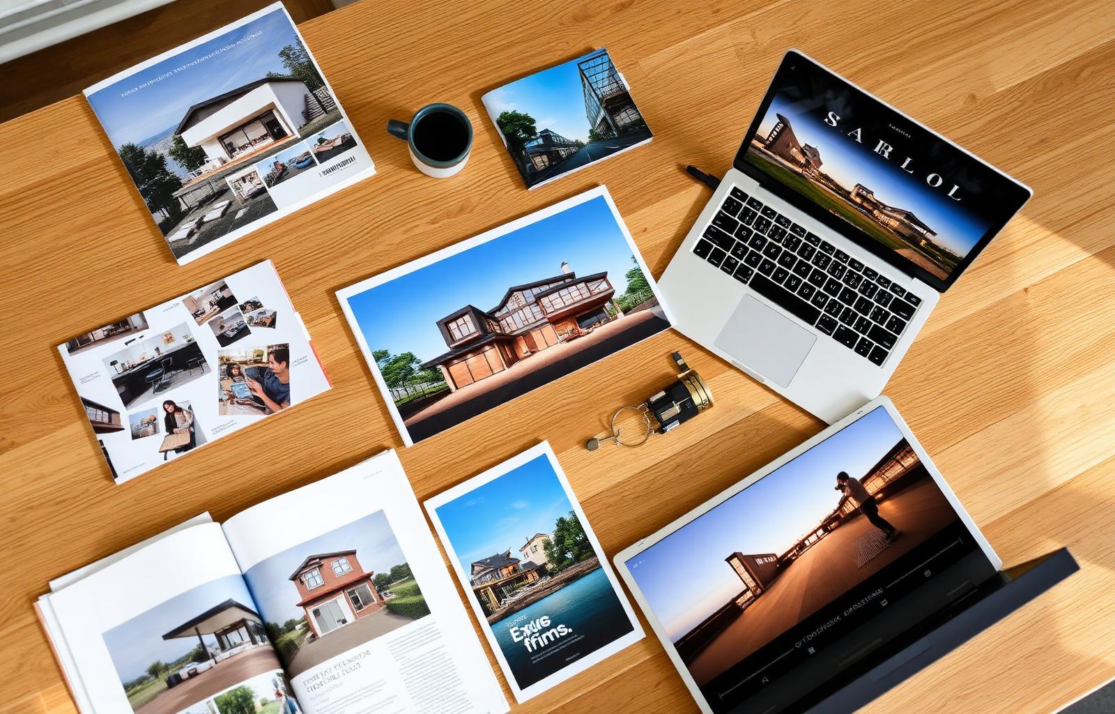 Premium real estate marketing kit — brochures, photography, film and digital campaign