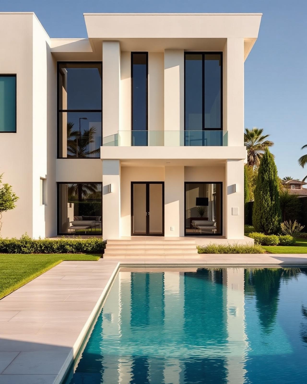 Striking modern luxury home with pool — desirable, simply re-presented